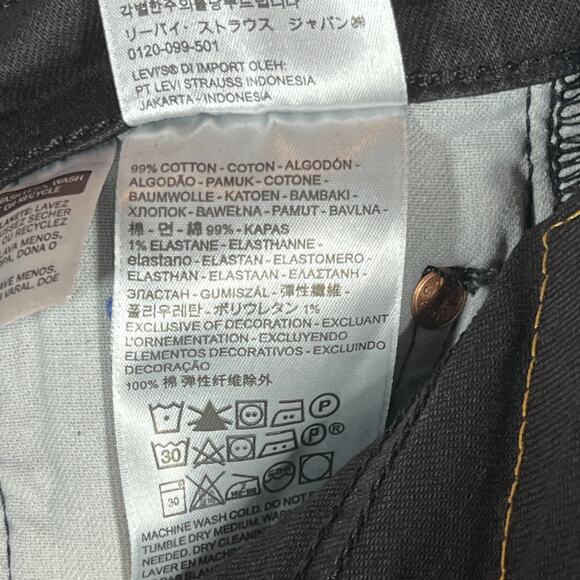 Levis 501 Jeans Mens 28x34 Black Button Fly Western Irregular New Classic Denim - Picture 8 of 13